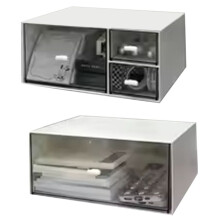 Eenvoudige Bureau-Organizer, Kleine Transparante Plastic Bureau-Benodigdheden, Opbergruimte voor Kantoorwerkplekken, C