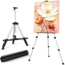 Aluminum Art Easel Stand Portable Adjustable 66 Inch Silver