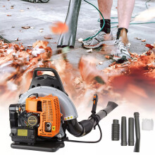 63cc Backpack Leaf Blower Petrol Engine Pro Garden Back Pack Easy Start Blow UK