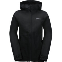 (5-6 Yrs, Black) Jack Wolfskin Kids Stormy Point Waterproof Hooded Warm Winter Jacket Coat