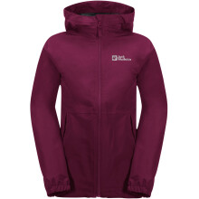 (3-4 Yrs, Dark Ruby) Jack Wolfskin Kids Stormy Point Waterproof Hooded Warm Winter Jacket Coat