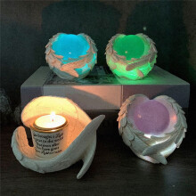 Heart-Shaped Angel Wings, Luminous Candlestick Ornament, Photo Props, Decoration A