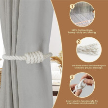 4 Pièces Supports de Rideaux Magnétiques, Supports Décoratifs pour Rideaux, pour la Décoration de Chambre à Coucher Blanche