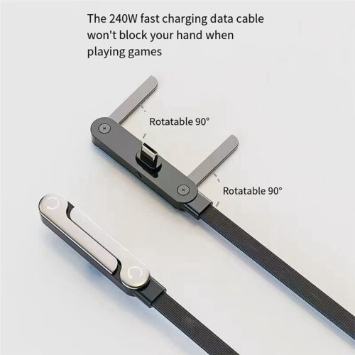 240W 2 in 1 Type C to Type C Fast Charging Foldable Bracket Data Cable Holder Charging Wire for IOS 18 17 16 1