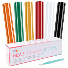 6 Pack HTV Heat Transfer Vinyl 12" x 5ft Vinyl Rolls Easy to Cut & Weed HTVRONT