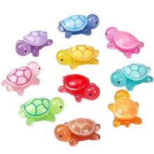 100Pcs Luminous Little Turtles  Resin Turtles Animals Toys and Ornaments for Garden Micro Landscaping Decoration