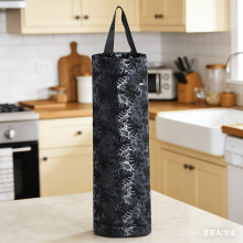 Wall-Mounted Plastic Bag Dispenser Black Large Capacity
