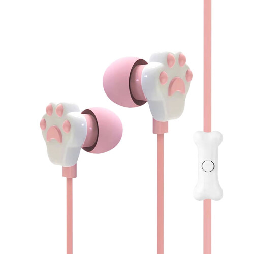 Cat-Shaped Wired Earbuds with Mic, Noise-Isolating, Heavy