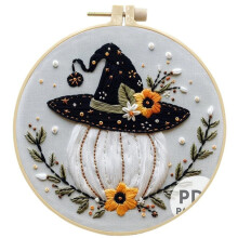 Halloween Embroidery Kit Ghost Gothic Cross Stitch Hoop