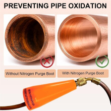 Nitrogen Purge Boot for HVAC Brazing, Nitrogen HVAC Purge Tool Fits 3/8"-1-1/8" OD ACR Tubing, 1/4-Inch SAE Fitting