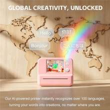 AI Voice Sticker Printer for Kids Portable Inkless Thermal Label Printer with Display Screen Children'S Toys A