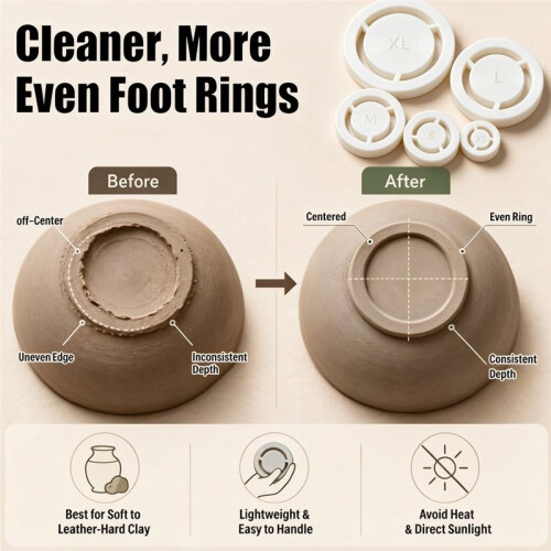 5pcs Pottery Foot Ring Template Consistent Base Ring Mold Ceramic Clay Trimming Tool DIY Ceramic Making Supplies 1