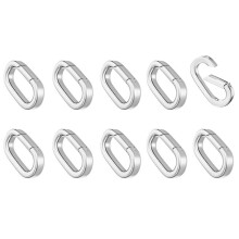 10Pcs Clasp Carabiner Necklace Clasps and Closures, Spring Clasp Pearl Necklace Enhancer Connector for Bracelet A
