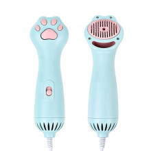 2-in-1 Huisdier Haar Droger & Verzorgingsborstel Schattige Kattenpootjes Huisdier Blazer Draagbare Elektrische Slicker Kam voor Massage Drogen EU