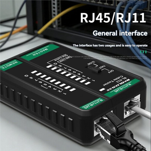 BAOLIAN Network Cable Tester for RJ11 RJ45, Ethernet Wire Tool LAN Continuity Test, Suitable for Cable Maintenance