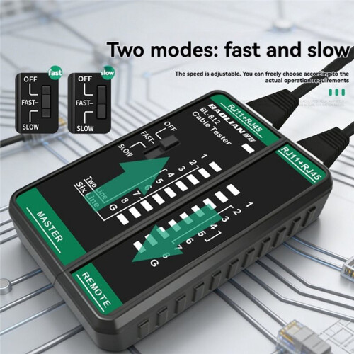 BAOLIAN Network Cable Tester for RJ11 RJ45, Ethernet Wire Tool LAN Continuity Test, Suitable for Cable Maintenance 1