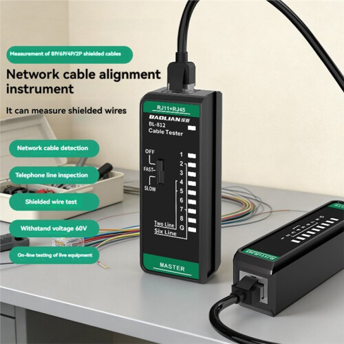 BAOLIAN Network Cable Tester for RJ11 RJ45, Ethernet Wire Tool LAN Continuity Test, Suitable for Cable Maintenance 2