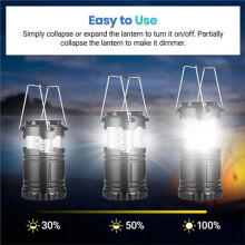 4-Pack Solar Camping Lanterns Battery Operated LED Lights for Power Outages Emergency Supplies Survival Kit