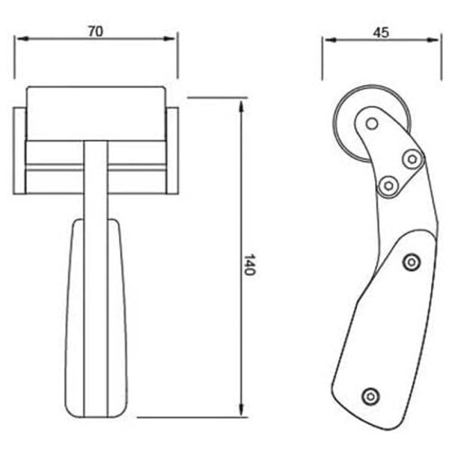 Leather Roller, 60Mm Wide Inclined Roller & Handle for Leathercraft, Bookbinding, DIY Leather Working 2