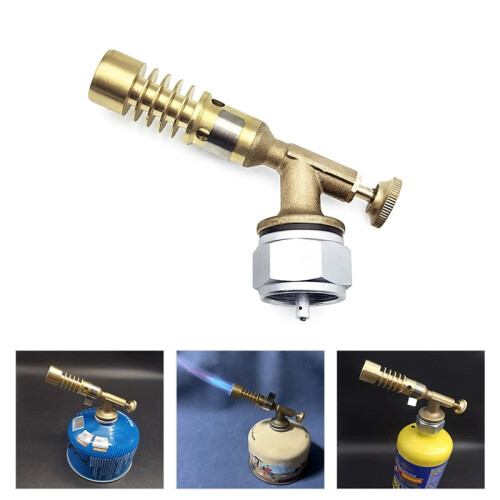 Robuster Gasbrenner mit MAPP-Tankadapter für EN417 Lindal-Ventil-Behälter 1