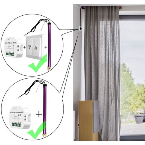 RF433 WiFi  Curtain  Module Tuya Voice Wireless Control Electric Roller Blinds Shutter Motor  Breaker 1