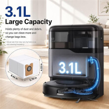 24Pcs C20 Omni C10 Dust Bags Replacement Compatible for  Robot Vacuum 3.1L Large Capacity, 4-Layer Filtration