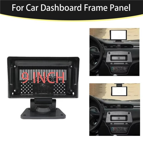 Fascia de Rádio Universal Pode Rotacionar e Pendurar para Painel de Quadro Do Carro Kit de Acabamento de 9 Polegadas Estéreo 1