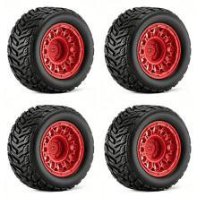 RC Off Road Buggy Tires Replacement Wheel Tyres for 1/14 1/16 MJX RC Truck ARRMA Kraton Red