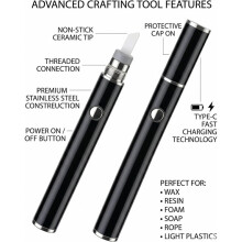Electric HotKnife DabTool - Non-Stick Ceramic Heating Tip Wax Pen - Cordless Type-C Rechargeable Carving Kit for Resin