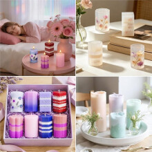 Silicone Candle Molds Set 8PCS Cylinder & Hexagon Mould Resin Mold Silicone Resin Mold for Making Soap Clay Molds Decor