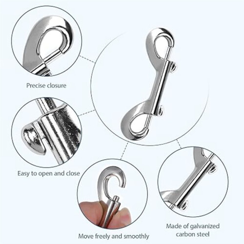 10PCS 4.7" Double Ended Bolt Snap Hooks - Rust-Proof 220Lbs Capacity for Dog Leash, Hammock & Key Holder 1
