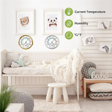 Thermomètre Hygromètre Analogique 2 en 1 Moniteur de Température et D'Humidité pour Mur de Bureau à Domicile Argent 3 Pièces Argent