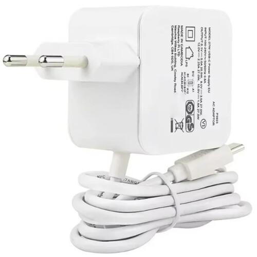 Comfortable for Raspberry Pi5B 27W USB-C Power Supply White EU, Support 5.1V 5A PD Standard EU PLUG 2