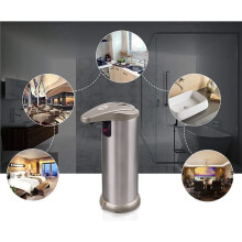 Distributeur de Savon Automatique avec Capteur de Mouvement, Distributeur de Savon Liquide en Acier Inoxydable Sans Contact pour la Cuisine et la