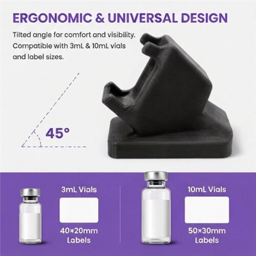 2pcs Label Applicator Tool for 3mL & 10mL Vials - Fast Batch Labeling & Ergonomic Design Ergonomic Tilted for DIY & Lab 1