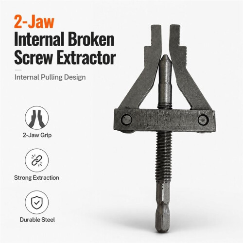 2pcs 2-Jaw Internal Broken Screw Extractor Tool Broken Bolt Remover Easy Out Extractor Kit for Damaged Screws Bolts 2