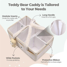 Baby Diaper Caddy Organizer with Handle, Boy & Girl Shower Gift Basket, Portable Diaper Storage Basket Bin for Wipes