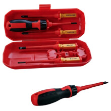 1Set 1000V Insulated Screwdrivers Set with Magnetic Slotted & Phillips Bits, Electrician Repair Hand Tools