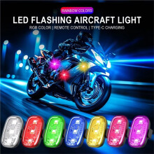 Motorrad RGB LED-Stroboskoplichter mit Fernbedienung LED-Blitzdrahtlose Warnlichter für Auto Fahrrad 4 Lichter