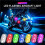 Motorcycle RGB LED Strobe Lights with Remote Control LED Flash Wireless Light Warning Lights for Car Bicycle 4 Lights 4