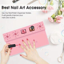 2-in-1 Silicone Nail Polish Holder with Hand Rest 5- Design Anti-Slip Manicure Tool for DIY Nail Stand Rack
