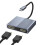 USB C to Dual -Compatible Adapter, 4K@60Hz -Compatible Splitter Extended Display Dual -Compatible Adapter 3