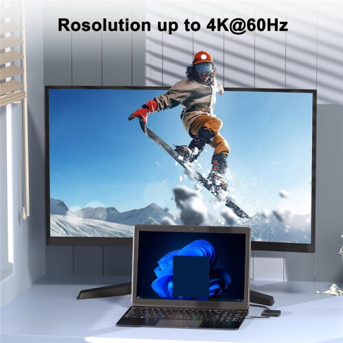 USB C to Dual -Compatible Adapter, 4K@60Hz -Compatible Splitter Extended Display Dual -Compatible Adapter 2