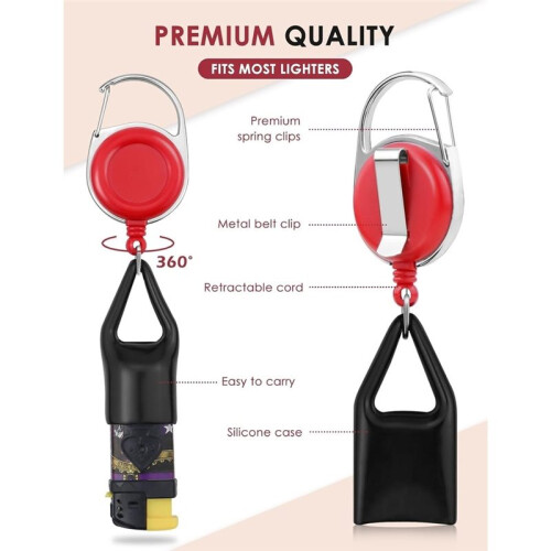 1set Retractable Lighter Clip, Colorful Lighter Pendant Keychain, Classic Lighter Cover, Single Clip 2