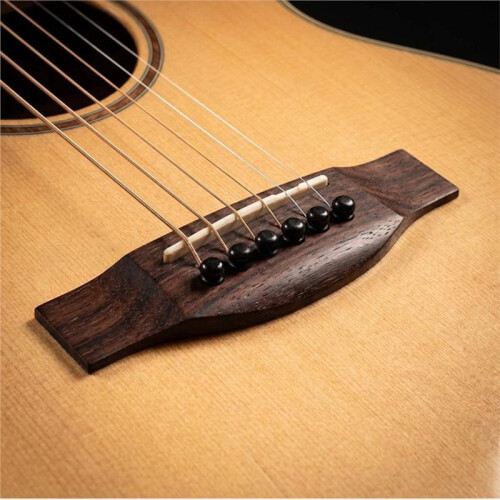 Acoustic Guitar Bridge Saddle 6‑String Ebony Guitar Bridge Water‑Drop Hole Design Acoustic for 6-String Standard
