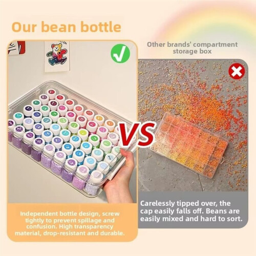 Large Capacity Bean Storage Box DIY Assembly Storage Box for Beans 54 Colors Storage Bottle Set Modern Simple Style 1