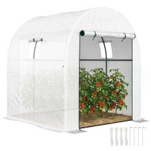 180 x 180cm Walk-In Polytunnel Greenhouse - White
