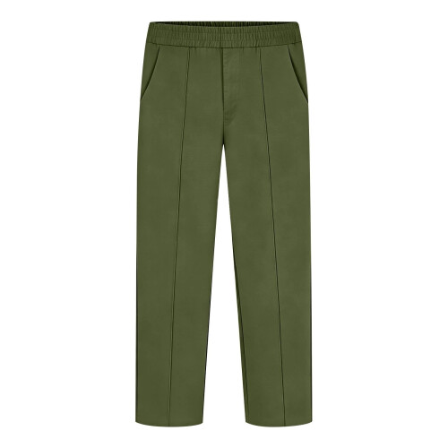 Boys' Green Stretch Chino Pants with Pockets, Size 8-9 2