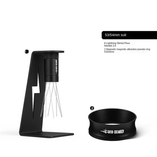 MHW-3BOMBER WDT Tool Espresso Distribution Tool with Magnetic Stand,Adjustable Range Coffee Spike Stirrer Dosing Funnel Set B 1