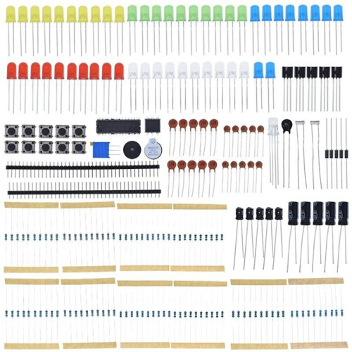 Kit Básico de Componentes Electrónicos DIY para   para Raspberry Pi con LED, Zumbador, Capacitor, Resistor 1